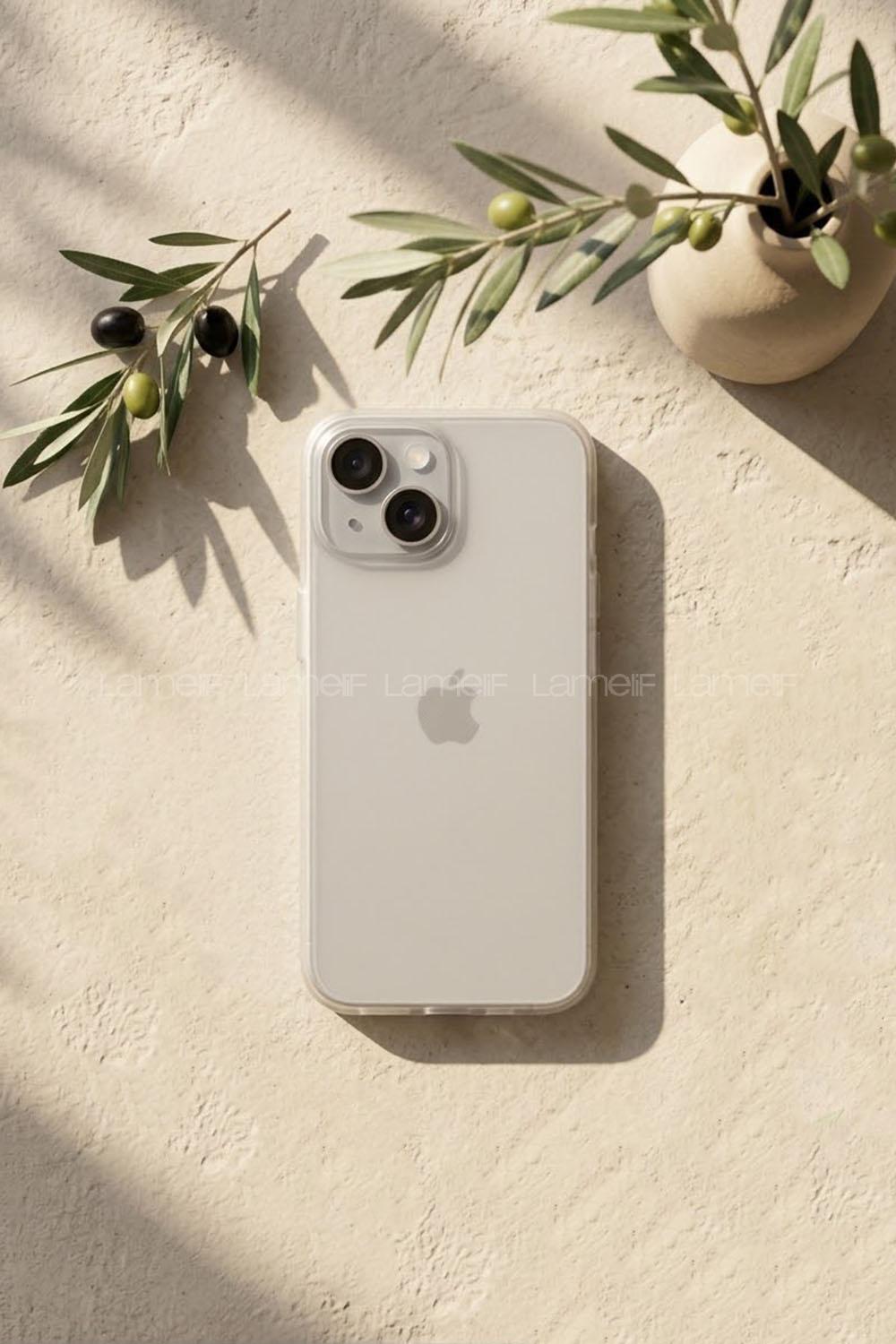 Lamelif İphone 15 Mat Kendinden Lensli Telefon Kılıfı