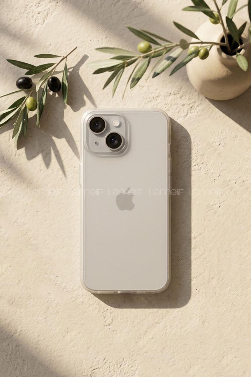 Lamelif İphone 15 Mat Kendinden Lensli Telefon Kılıfı