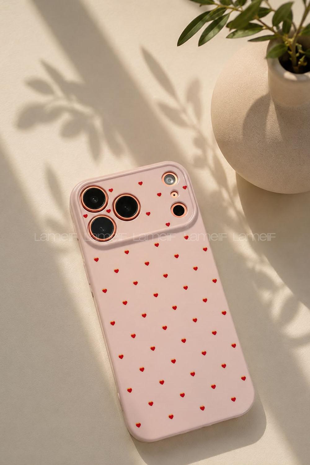 Lamelif İphone 17 Pro Max Kalpli Telefon Kılıfı