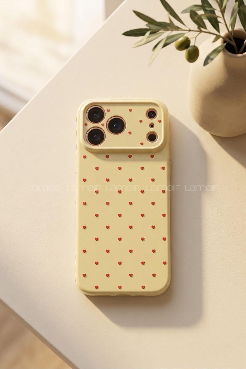 Lamelif İphone 17 Pro Max Kalpli Telefon Kılıfı