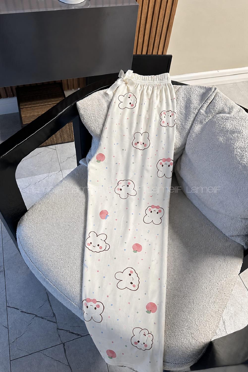 Lamelif Milan Kumaş Bulut Rüyası Pijama Altı
