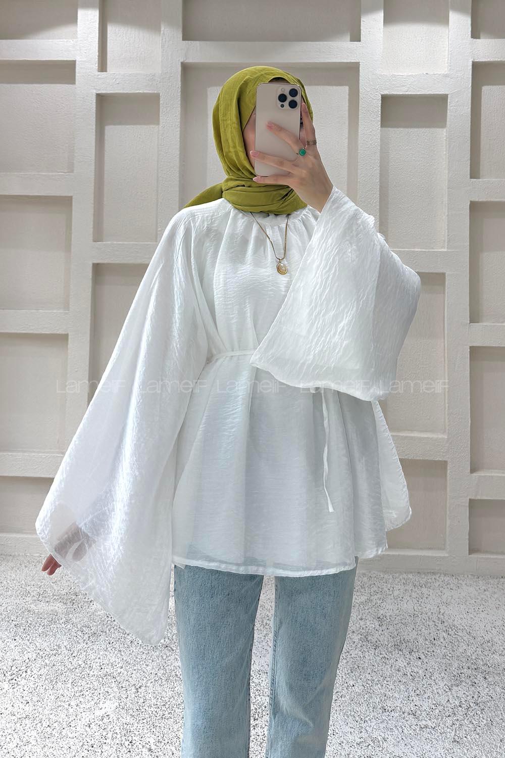 White Neckband Cotton Tunic