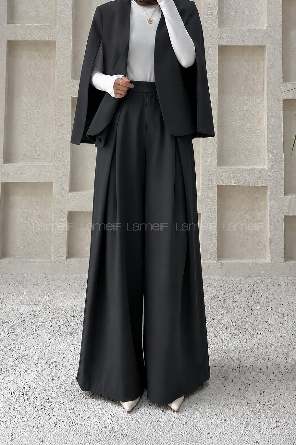 Black Cotton High Waist Comfortable Pants