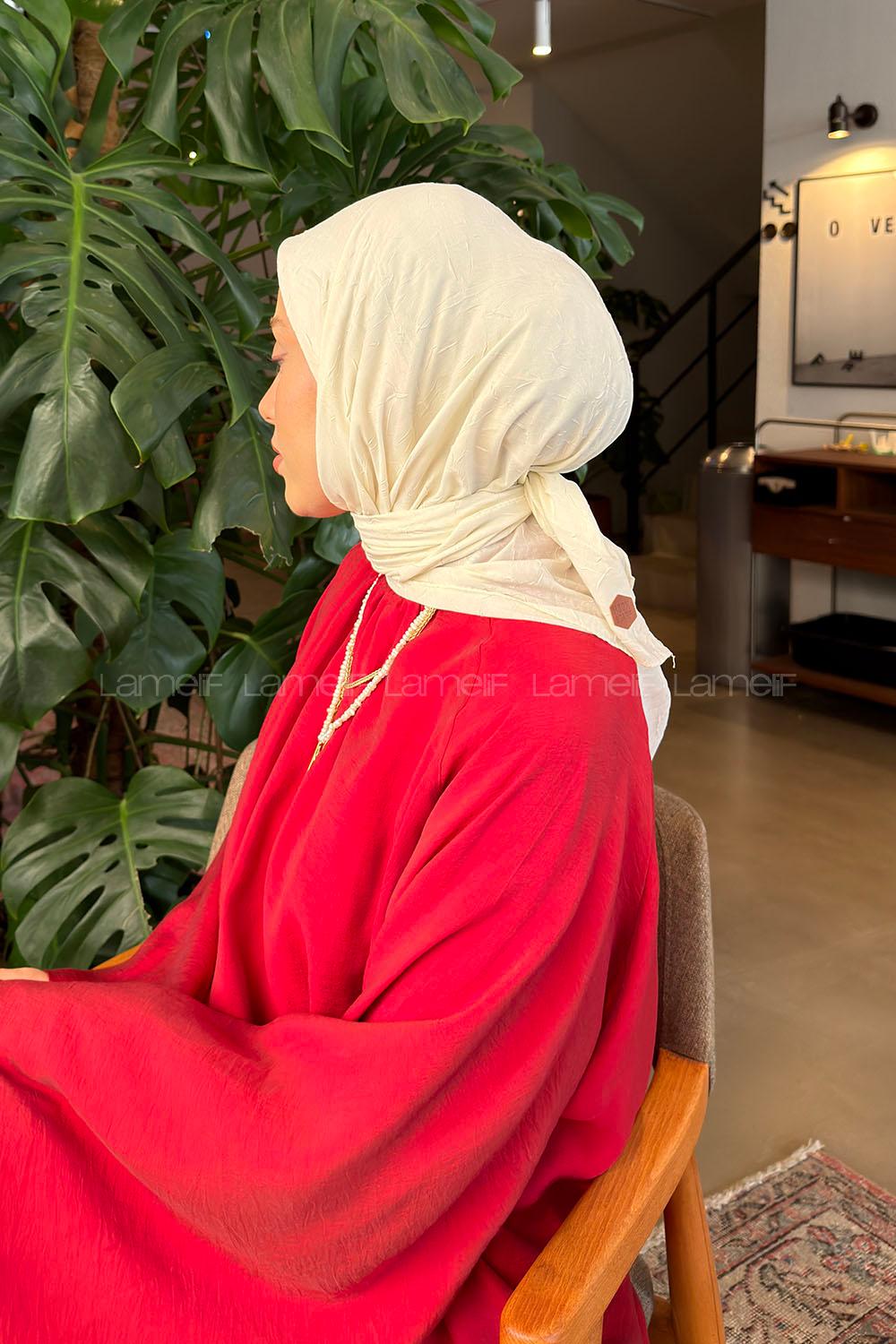 Lamelif Bambu Eşarp Ekru