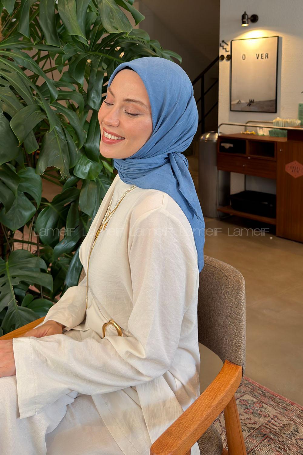 Lamelif Bambu Eşarp Gök Mavi