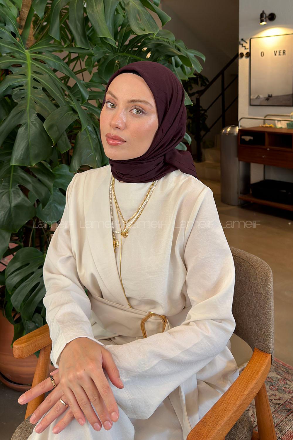 Lamelif Bambu Eşarp Koyu Mor