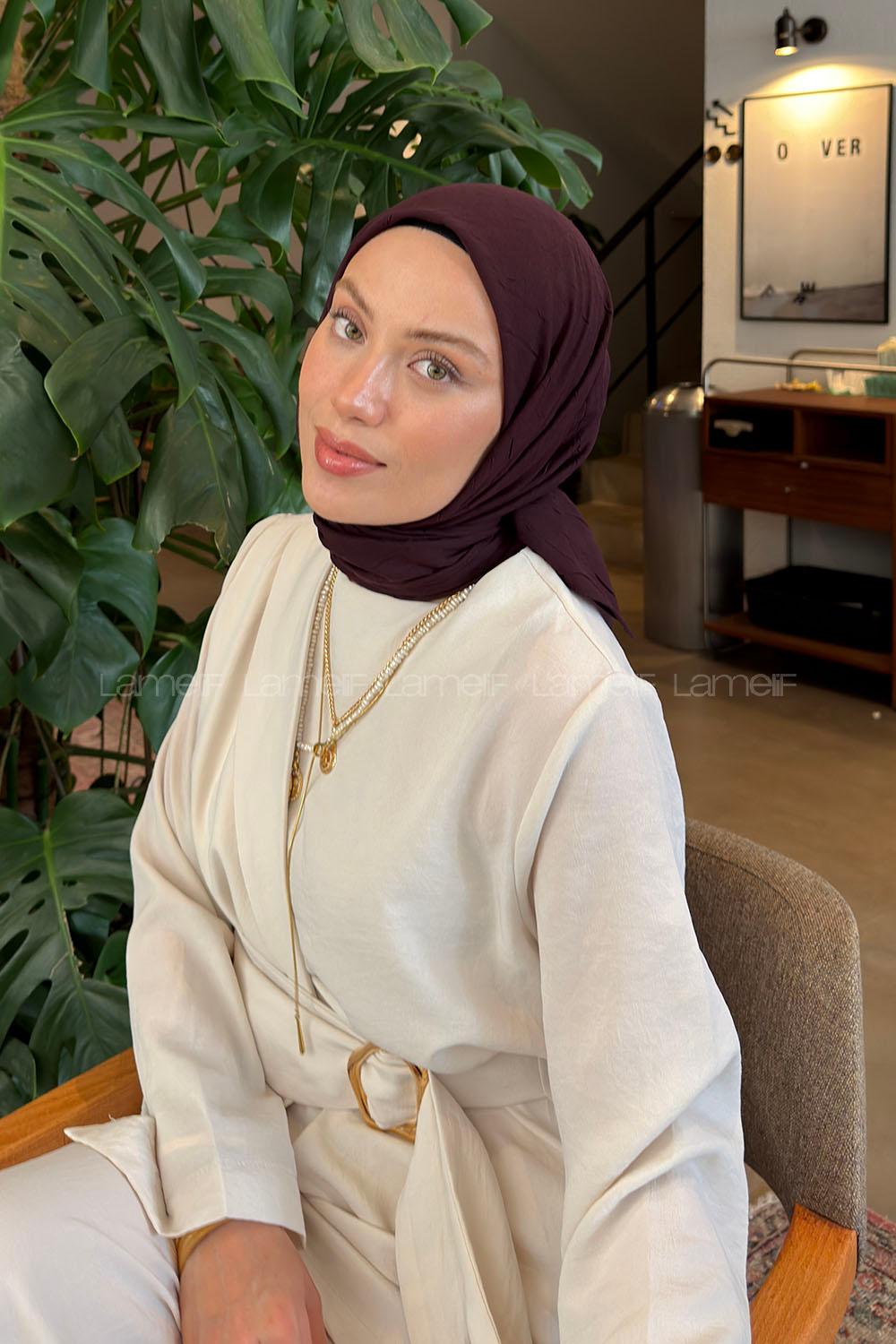Lamelif Bambu Eşarp Koyu Mor