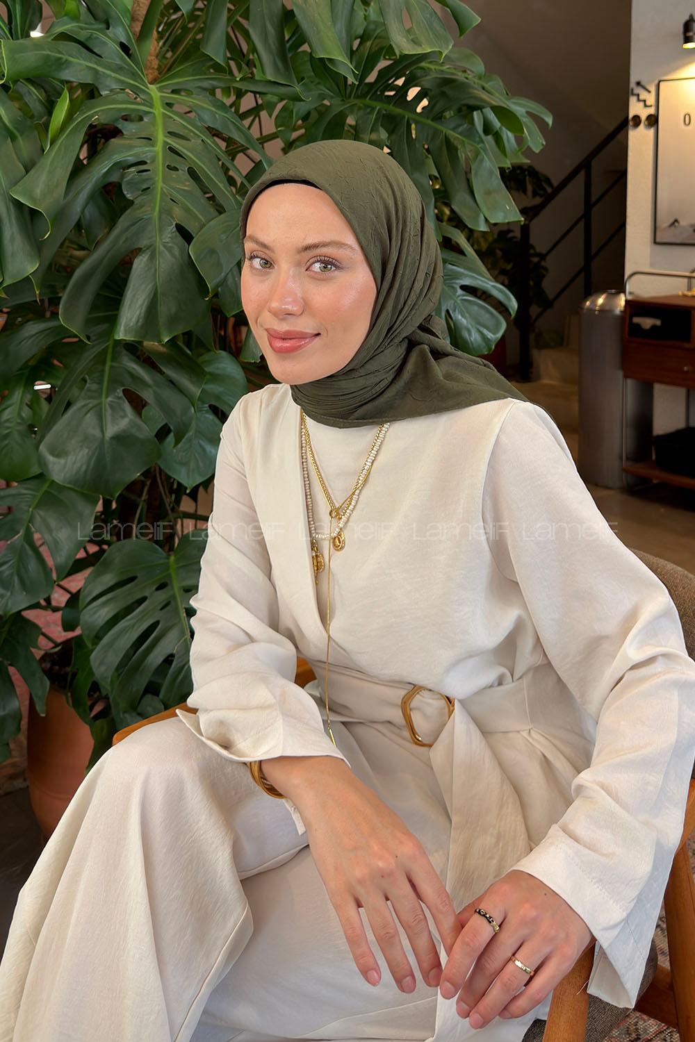 Lamelif Bambu Eşarp Koyu Yeşil