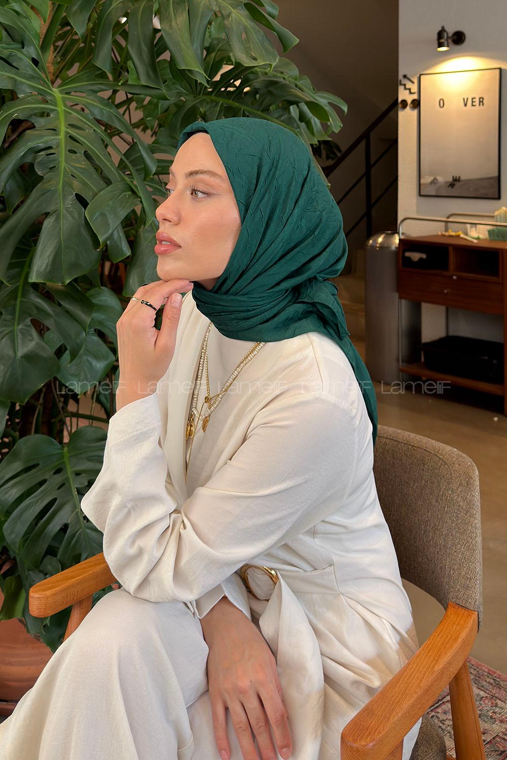 Lamelif Bambu Eşarp Koyu Zümrüt Yeşili