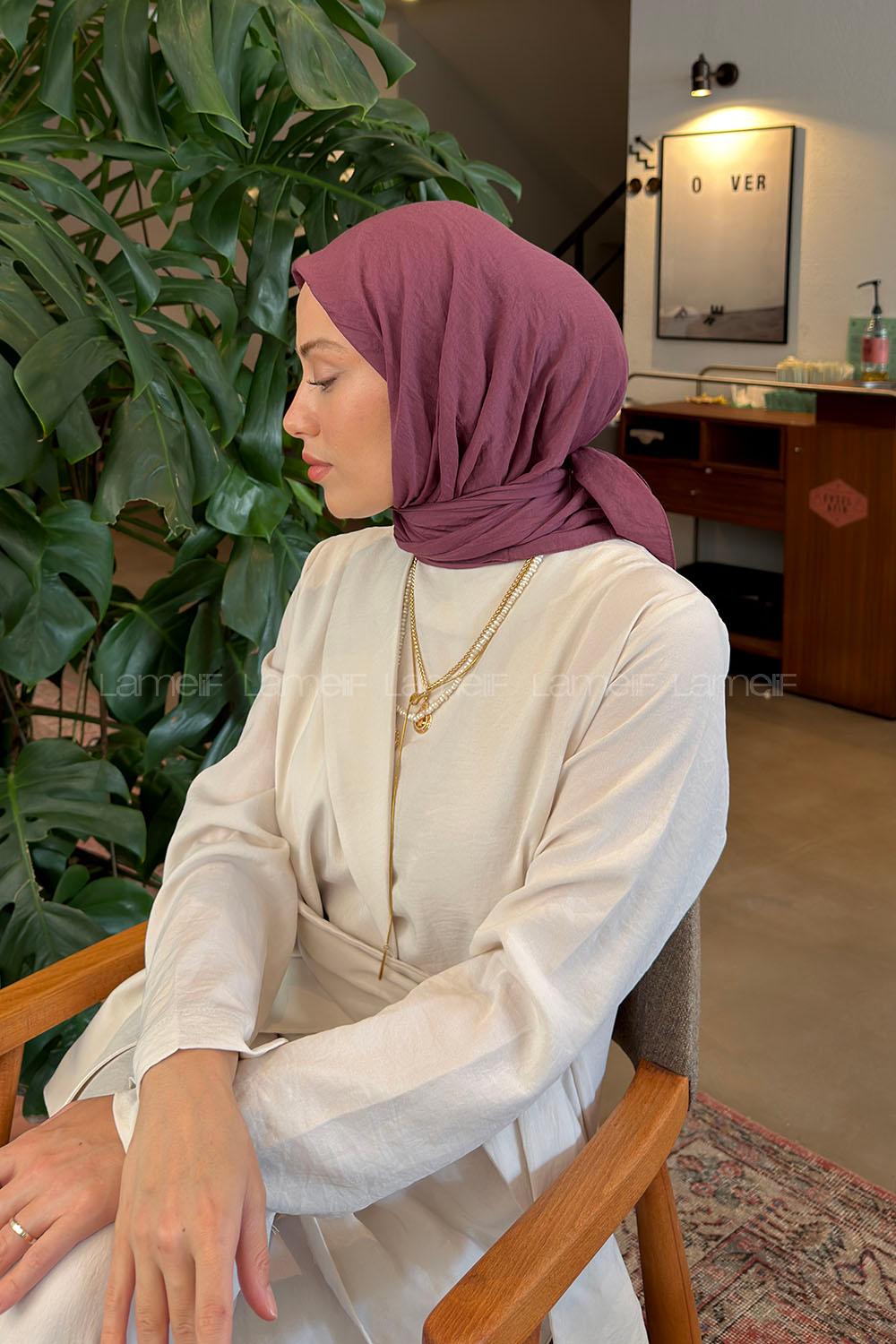 Lamelif Organik Premium Eşarp Mürdüm