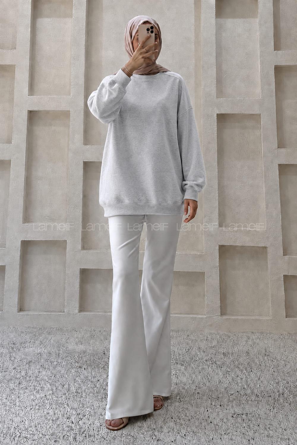 Lamelif Oversize Sweatshirt Gri