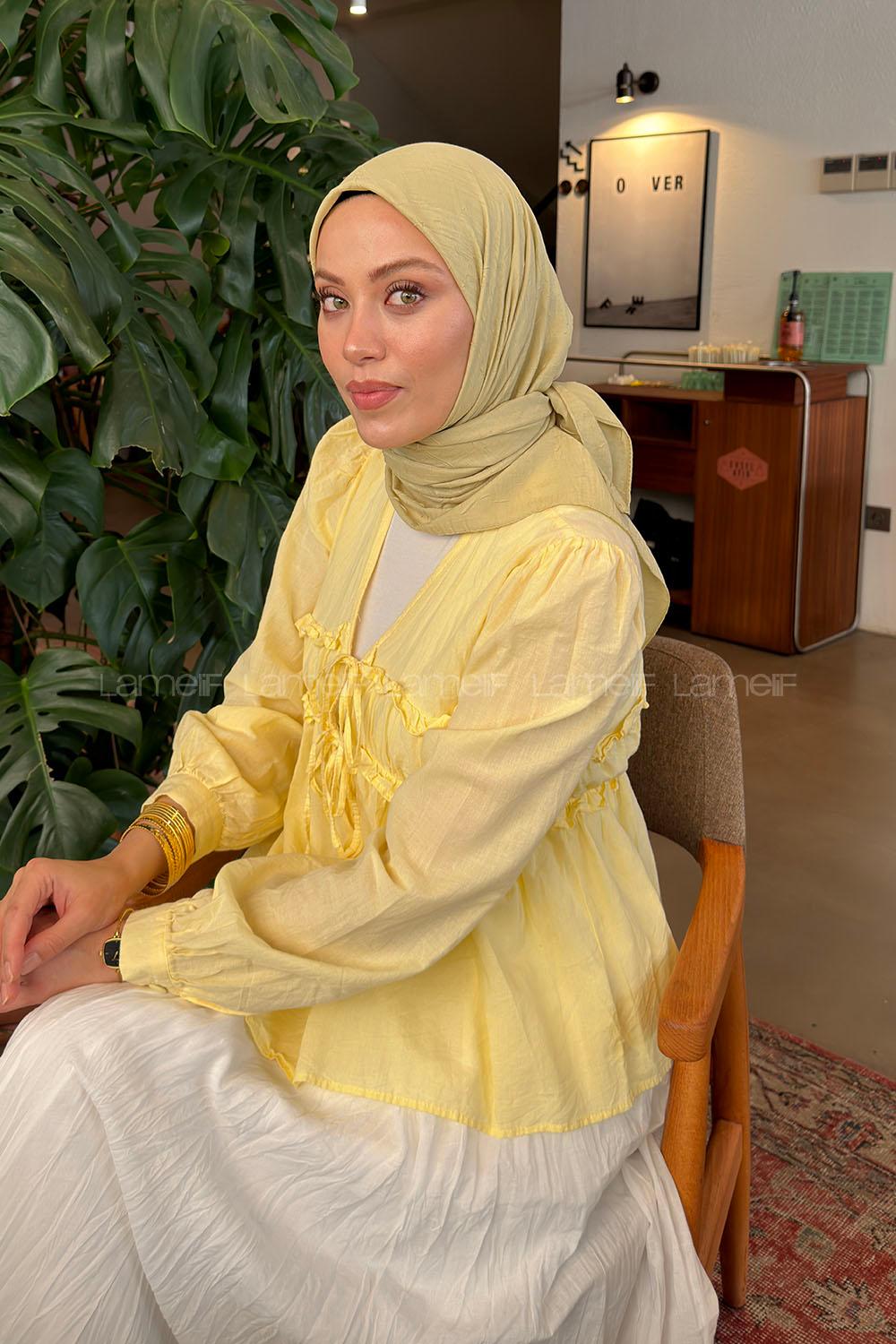 Lamelif Bambu Eşarp Açık Yeşil