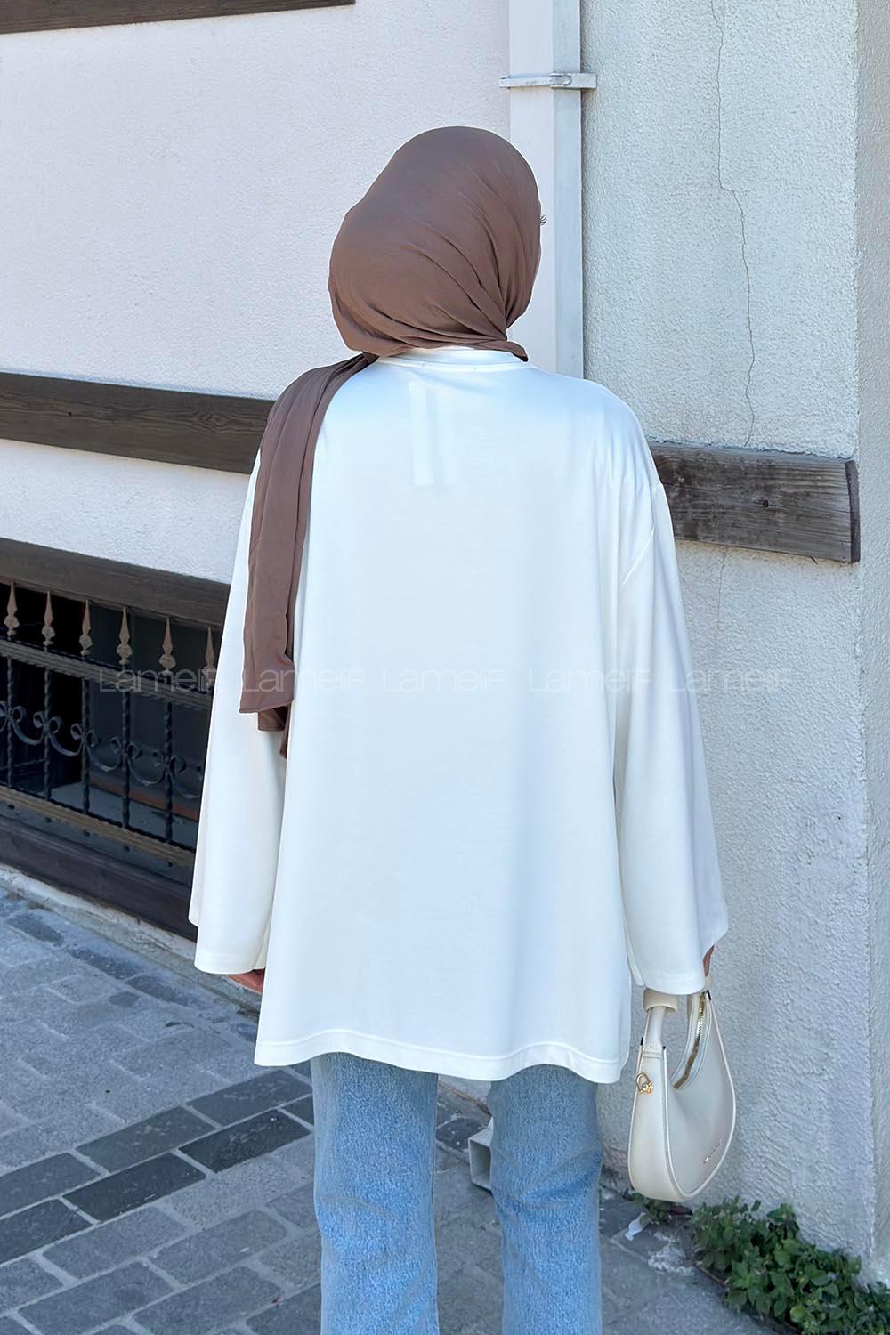 Ecru Crew Neck Modal Oysho Tunic