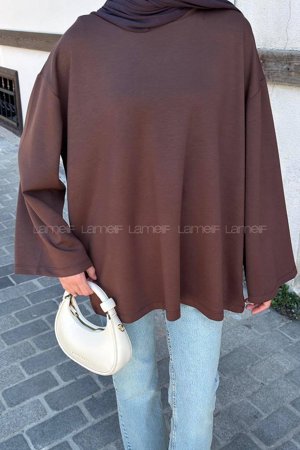Brown Crew Neck Modal Oysho Tunic
