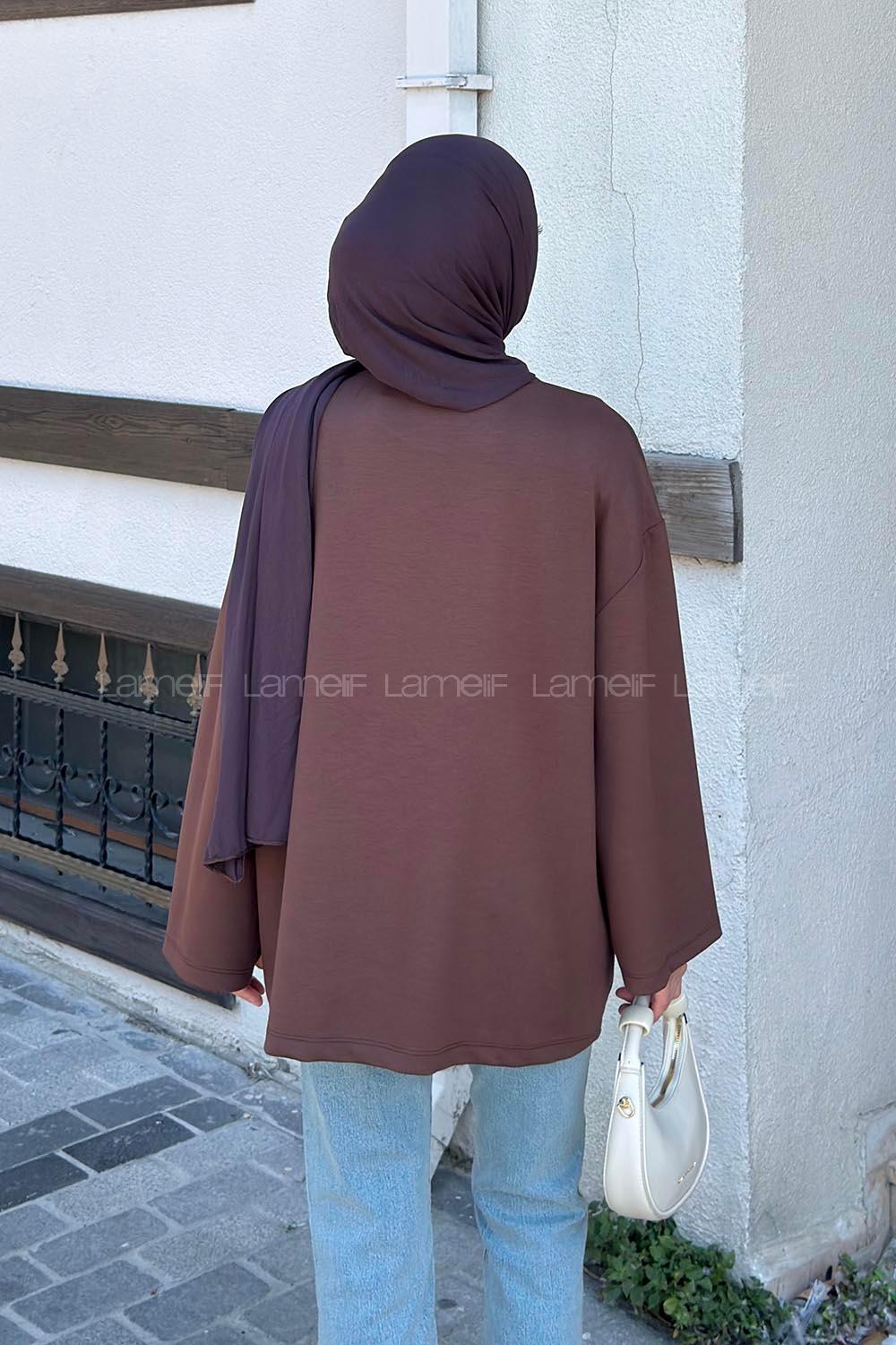 Brown Crew Neck Modal Oysho Tunic