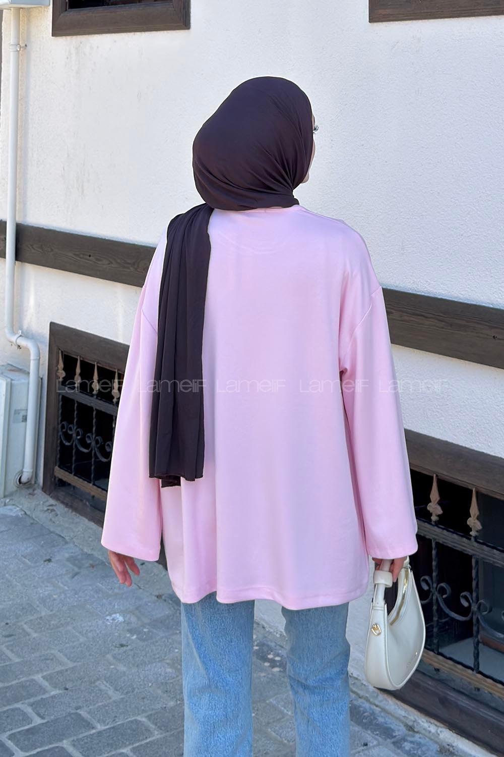 Pink Crew Neck Modal Oysho Tunic