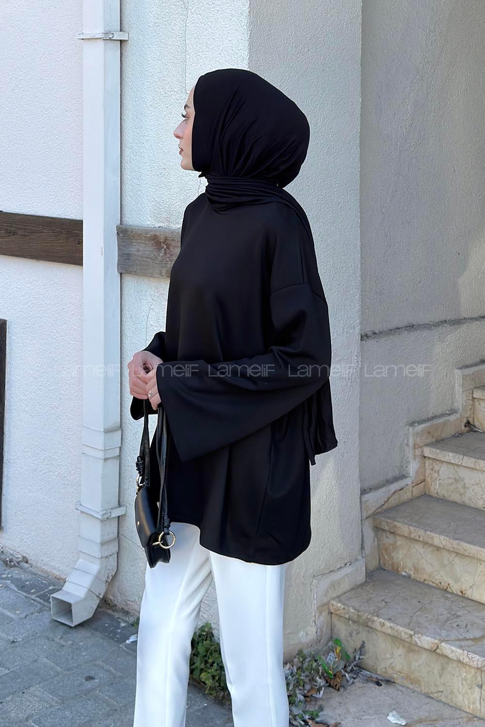 Black Crew Neck Modal Oysho Tunic