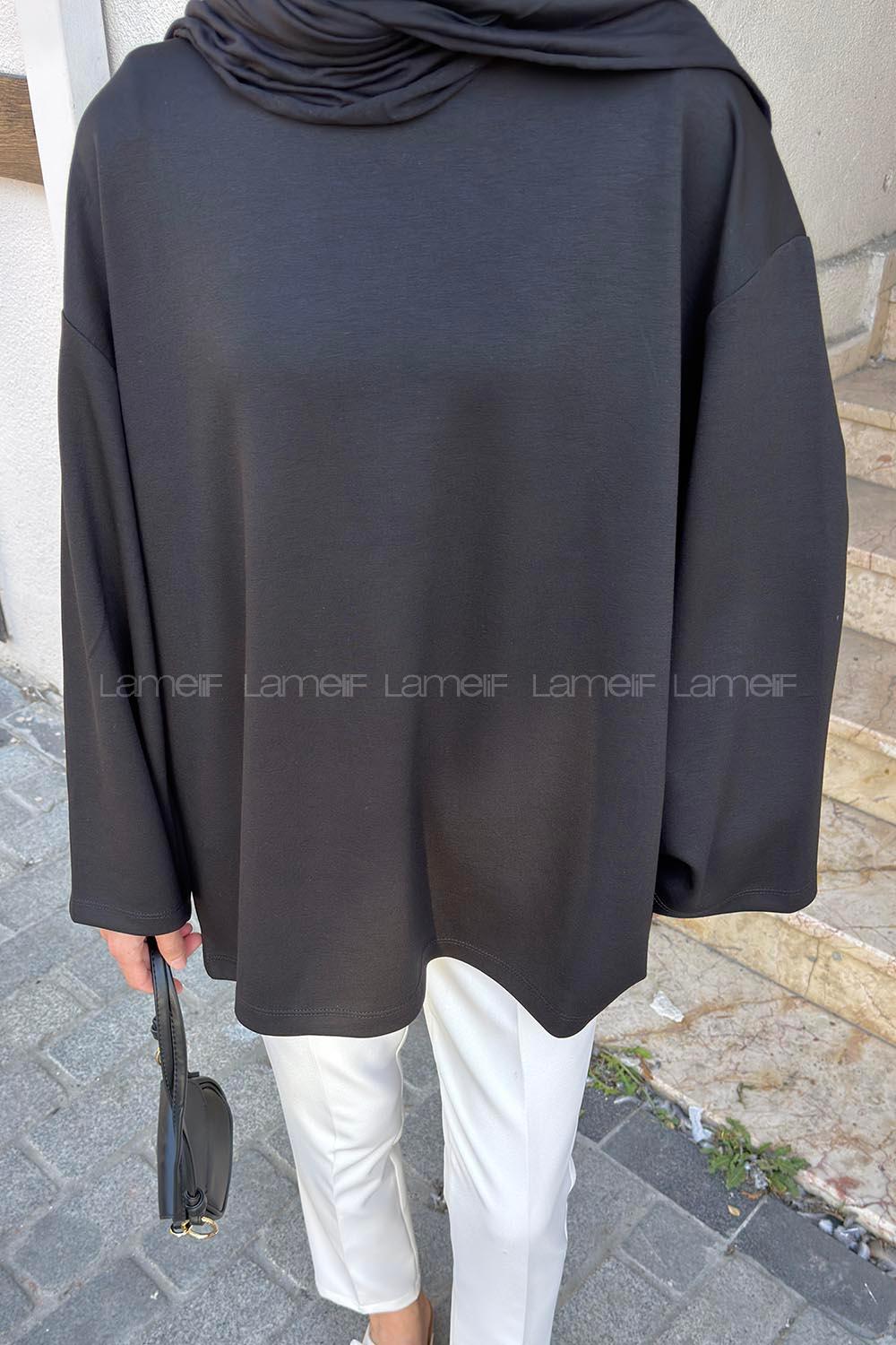 Black Crew Neck Modal Oysho Tunic