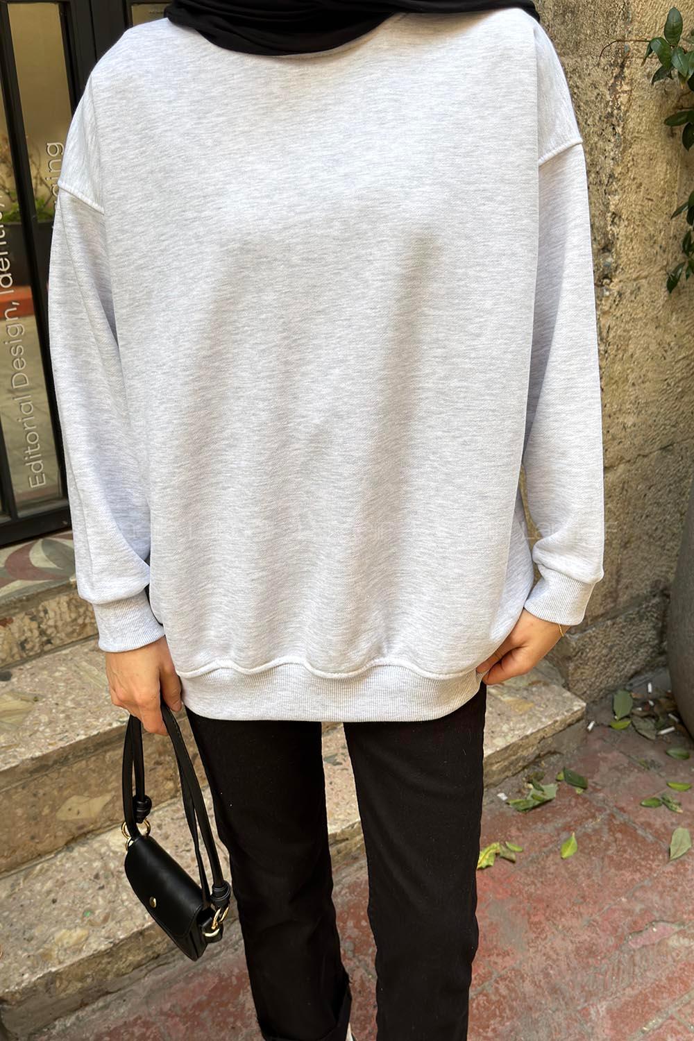 Lamelif Oversize Sweatshirt Gri