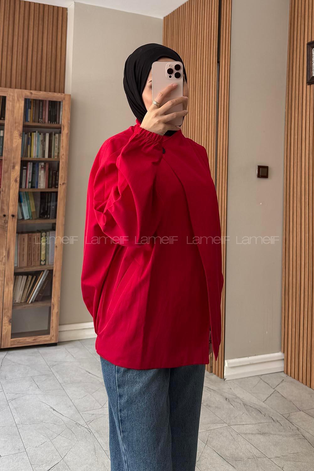 Lamelif Bomber Ceket Kırmızı