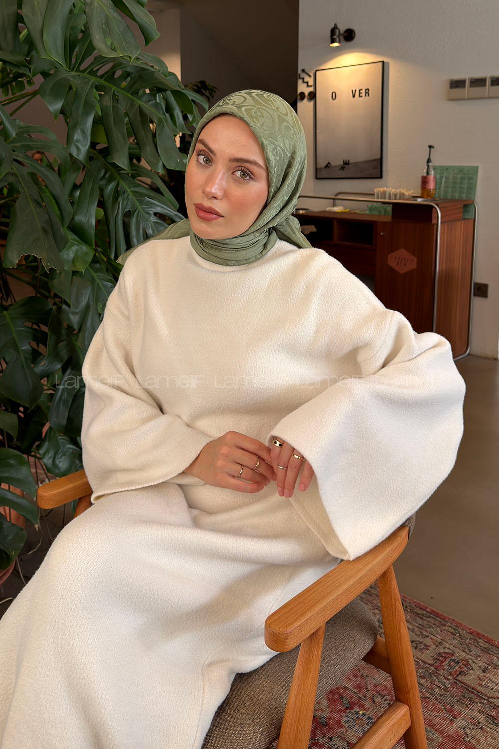 Lamelif GG Desen Ayrobin Floş Jakar Eşarp Adaçayı