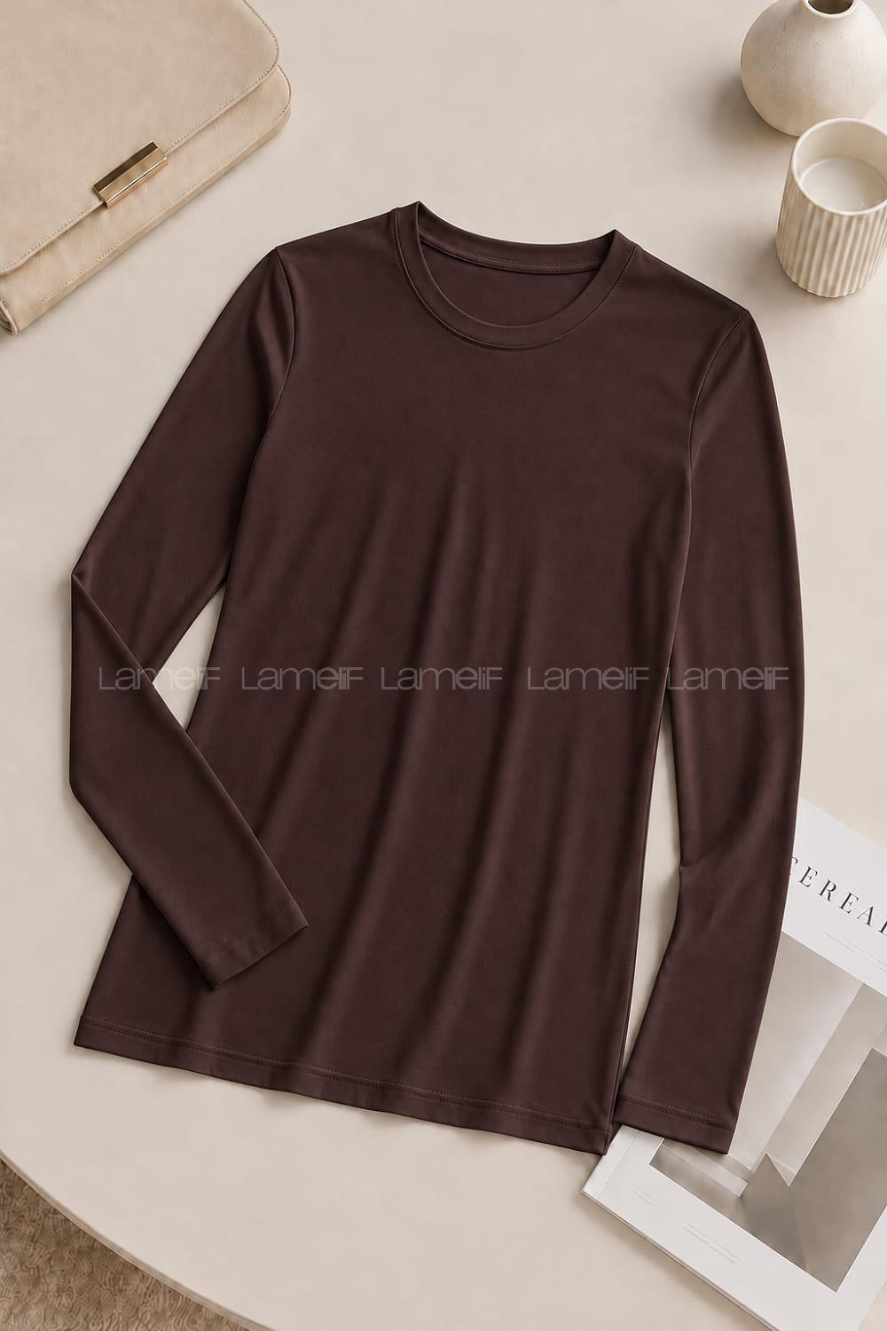 Bitter Brown Crew Neck Long Arm Cotton Body