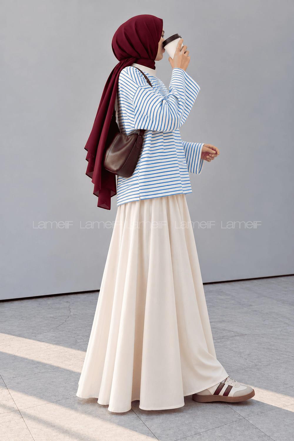 Blue Crew Neck Long Arm Printed Sweatshirt