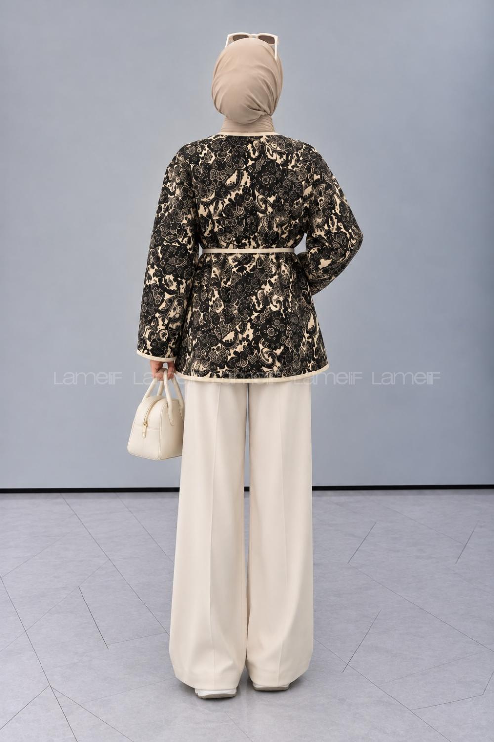 Bitter Brown Crew Neck Long Arm Jacket