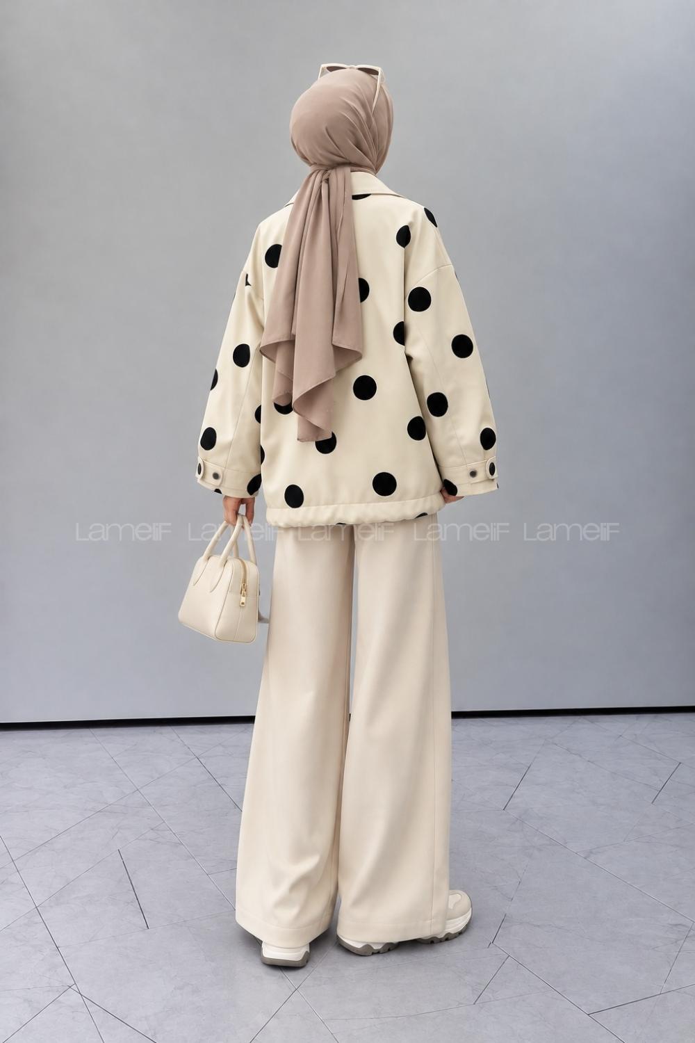 Stone Zippered Neck Long Arm Jacket