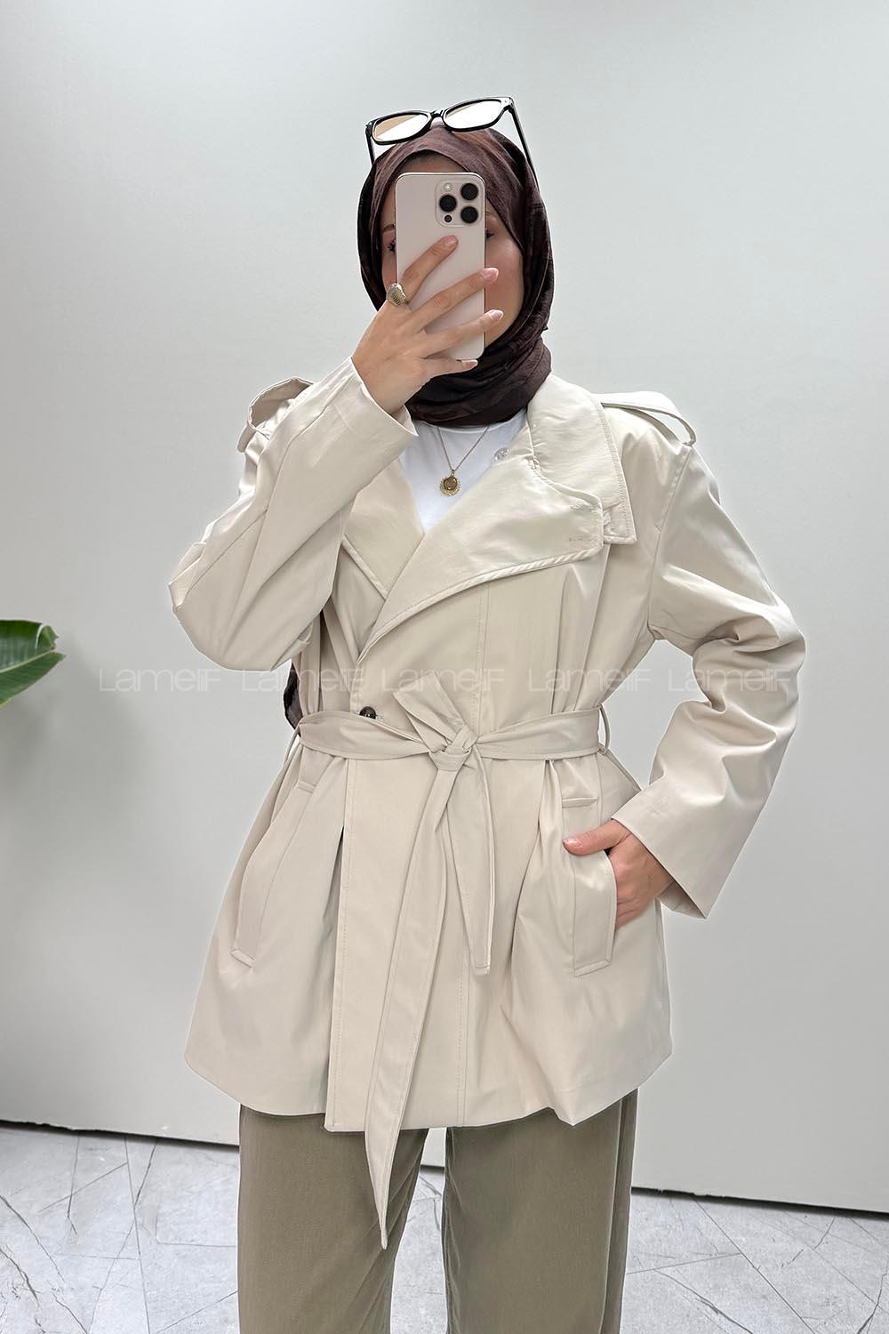 Stone Neckband Long Arm Cotton Jacket