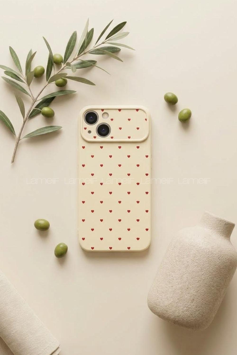 Lamelif İphone 13/14 Kalpli Telefon Kılıfı
