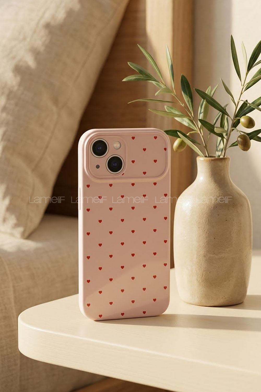 Lamelif İphone 13/14 Kalpli Telefon Kılıfı