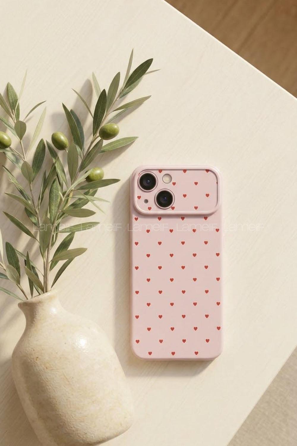 Lamelif İphone 13/14 Kalpli Telefon Kılıfı