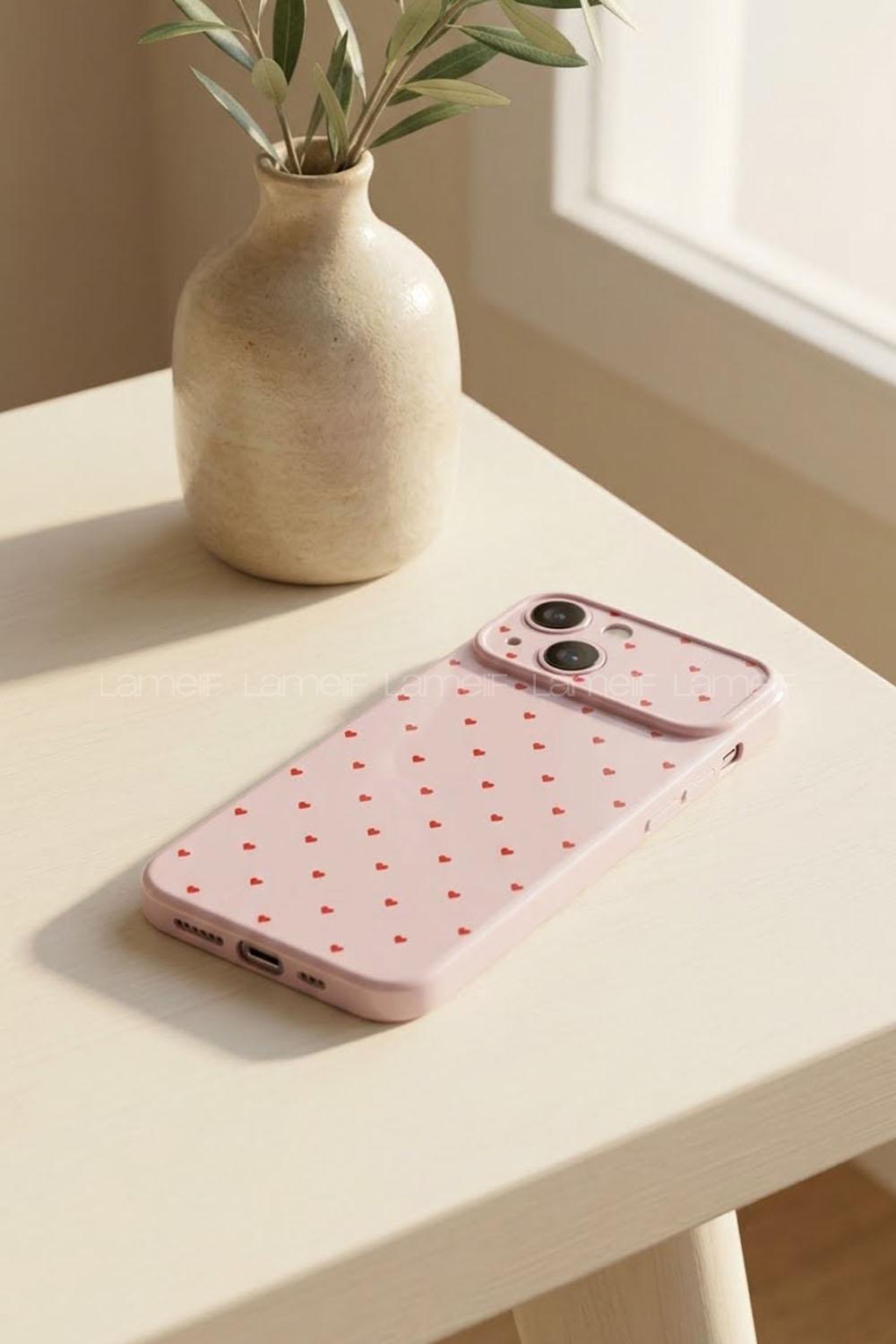 Lamelif İphone 13/14 Kalpli Telefon Kılıfı