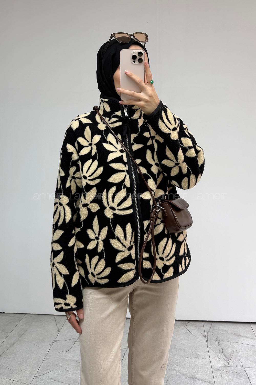 Black Neckband Long Arm Jacket
