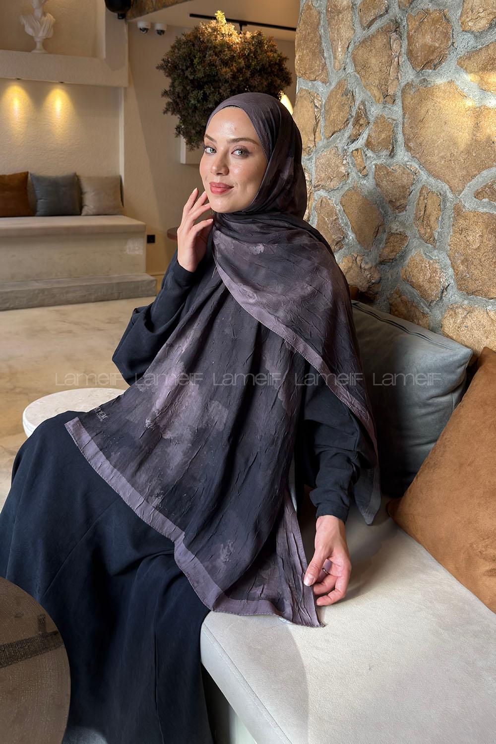 Lamelif Bulut Desen Bambu Şal Toprak