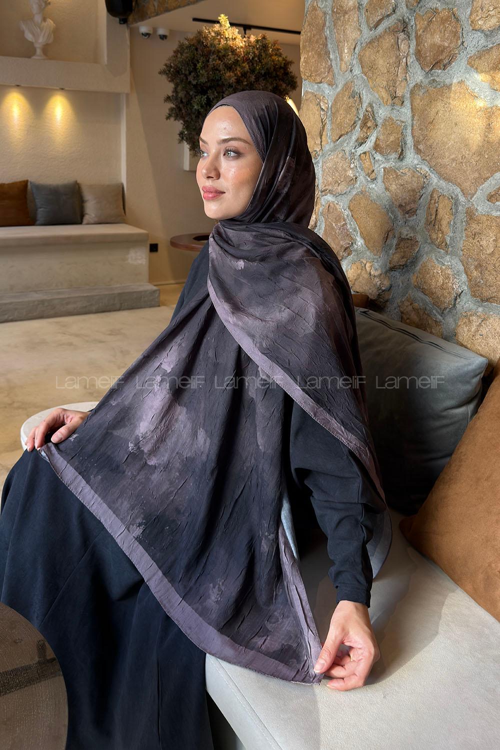Lamelif Bulut Desen Bambu Şal Toprak
