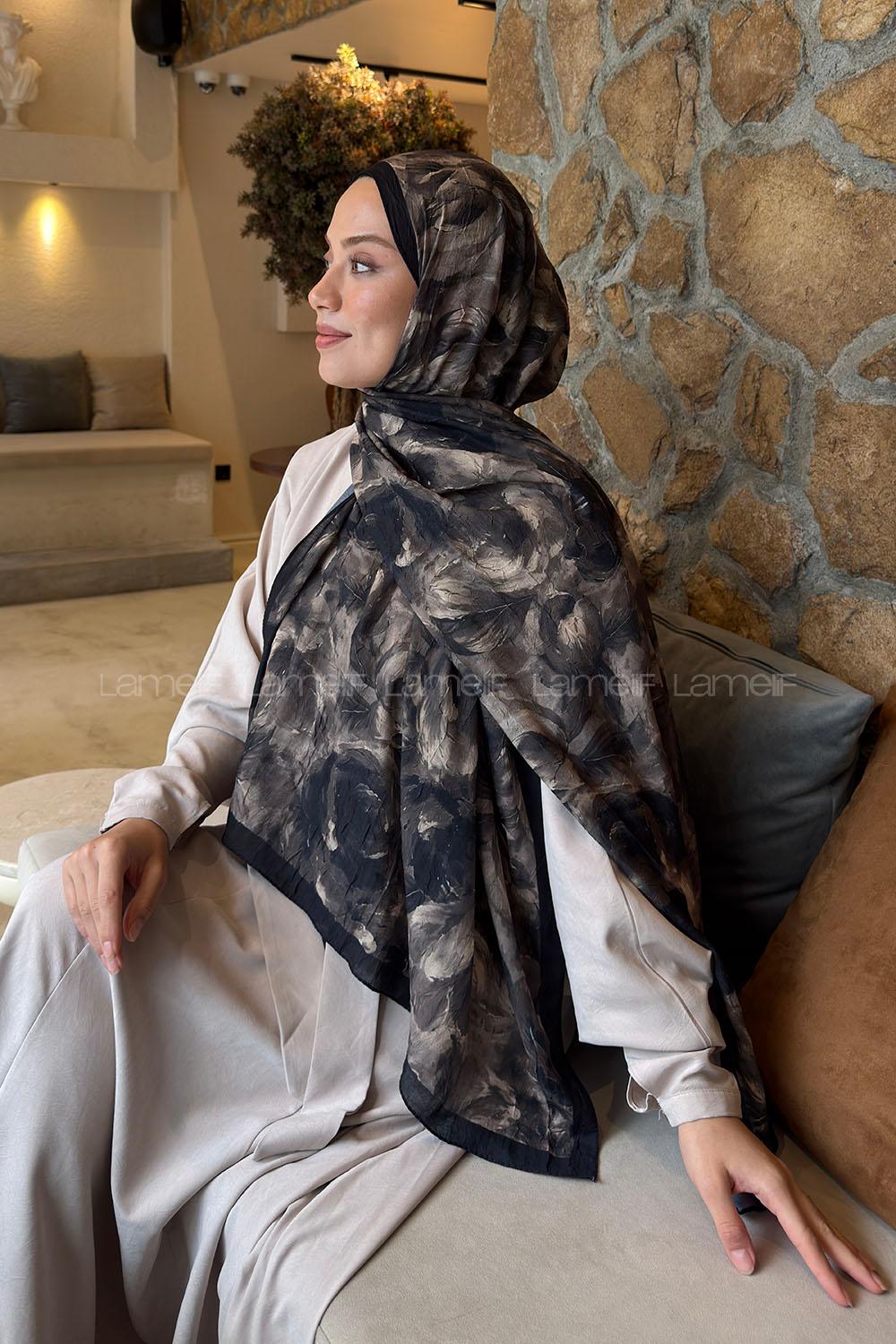 Lamelif Lotus Desen Bambu Şal Soft Yeşil