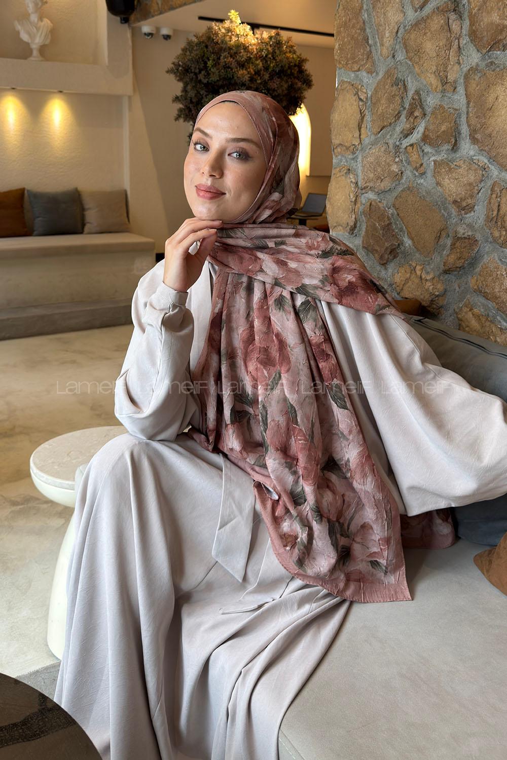Lamelif Lotus Desen Bambu Şal Yavru Ağzı
