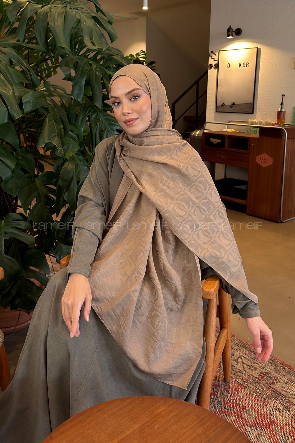 Lamelif CC Desen Aura Pamuk  Jakar  Şal Toprak