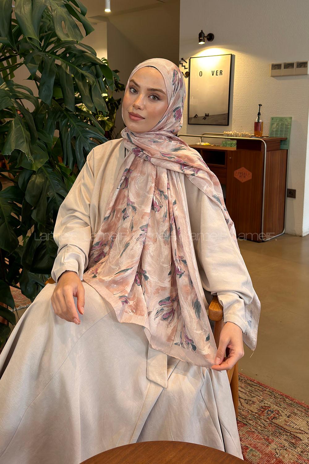 Mink Cotton Fabric Flowering Shawl