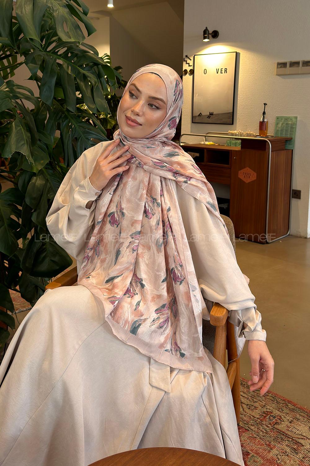 Mink Cotton Fabric Flowering Shawl