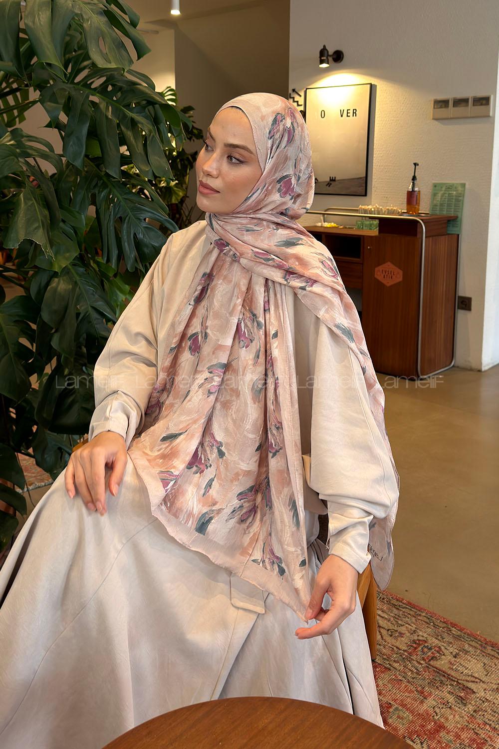 Mink Cotton Fabric Flowering Shawl