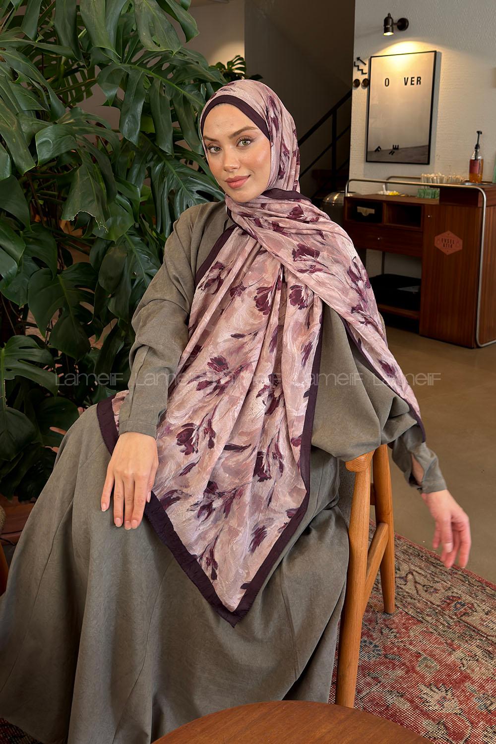 Mink White Cotton Fabric Flowering Shawl