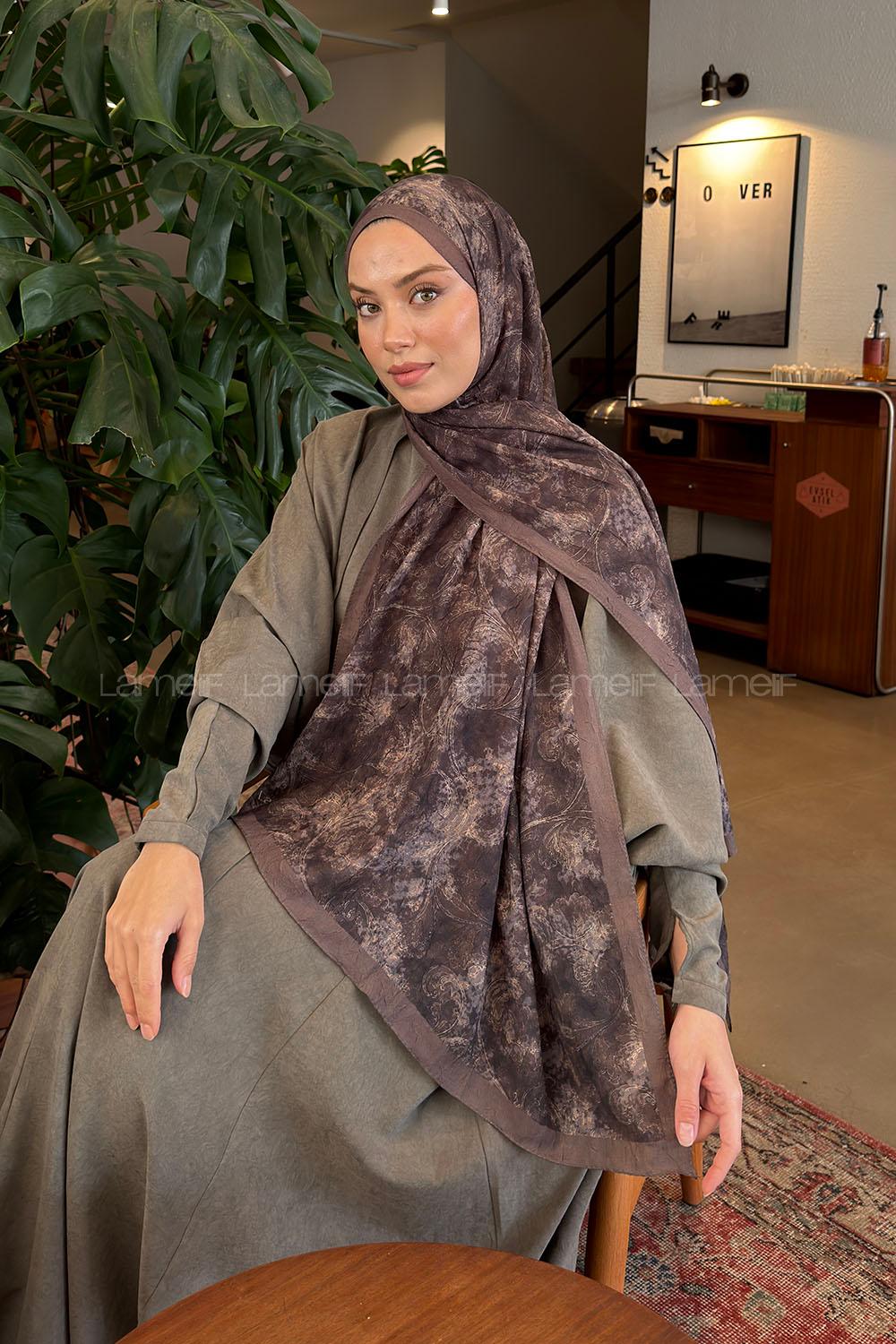 Lamelif Sarmaşık Desen Bambu Şal Adaçayı