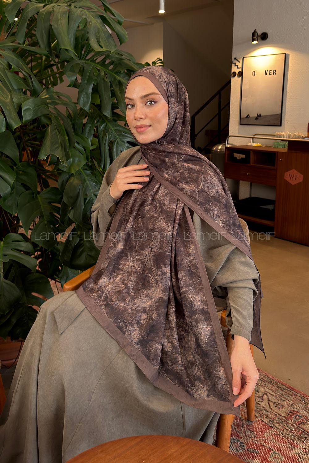 Lamelif Sarmaşık Desen Bambu Şal Adaçayı