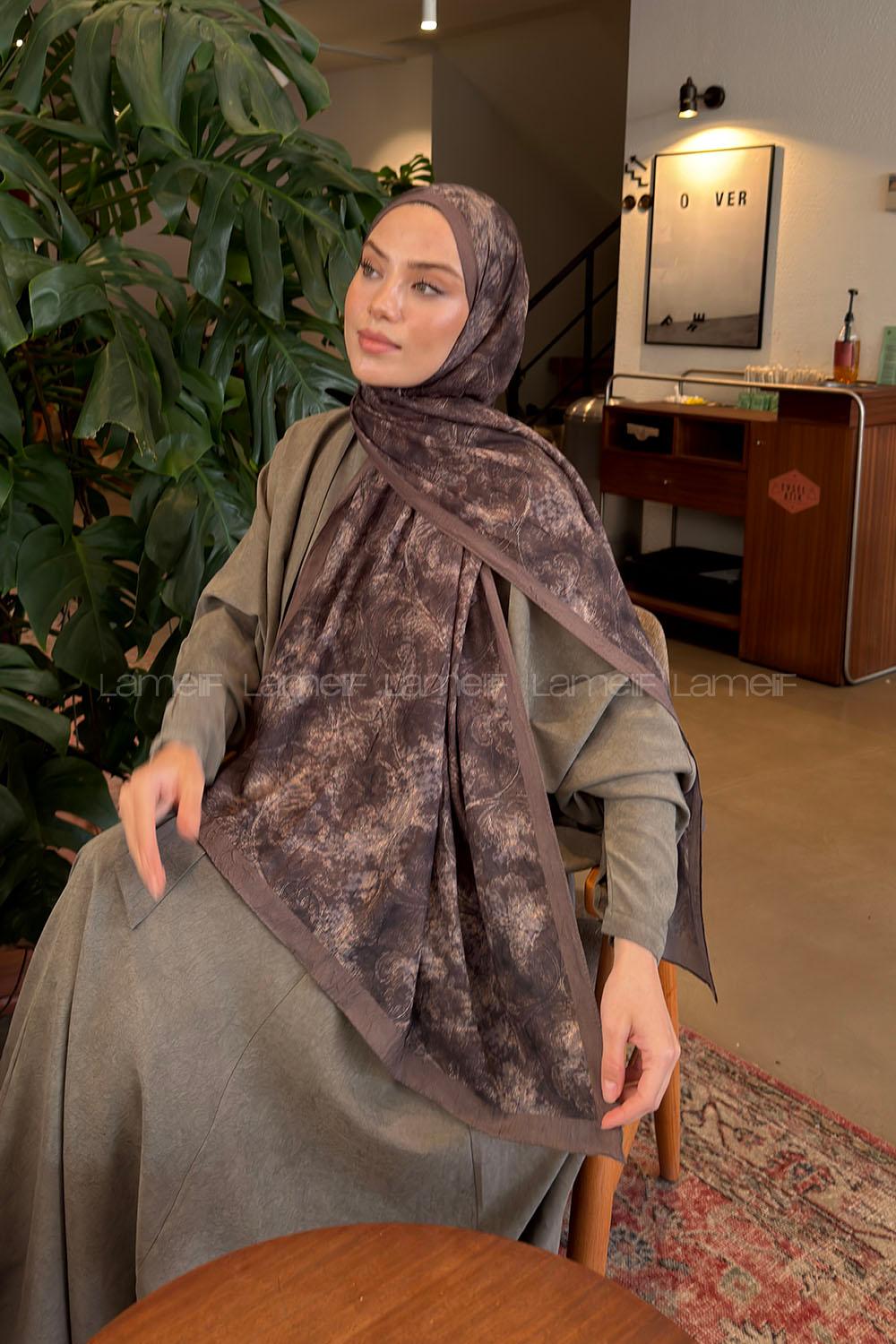 Lamelif Sarmaşık Desen Bambu Şal Adaçayı