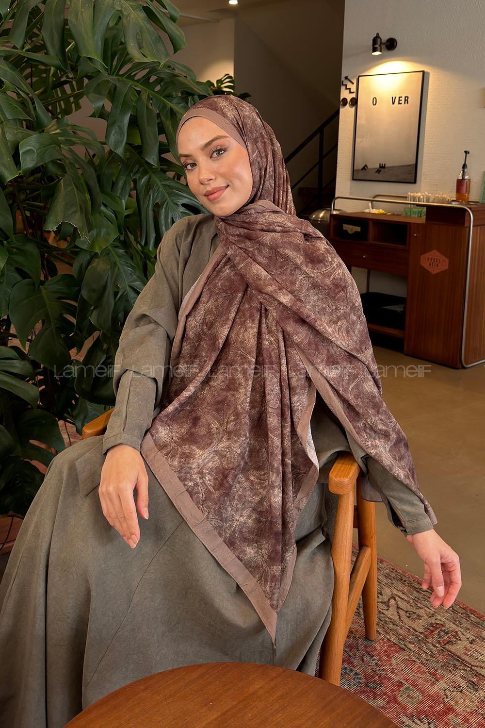 Lamelif Sarmaşık Desen Bambu Şal Soft Yeşil