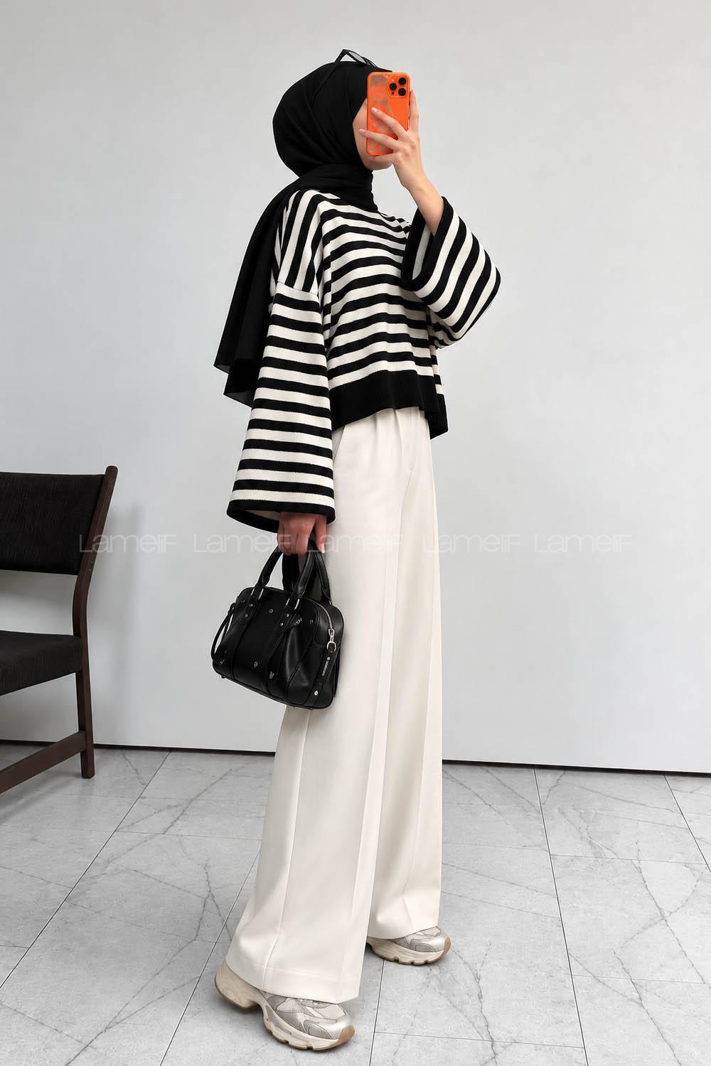 Black Crew Neck Long Arm Jumper