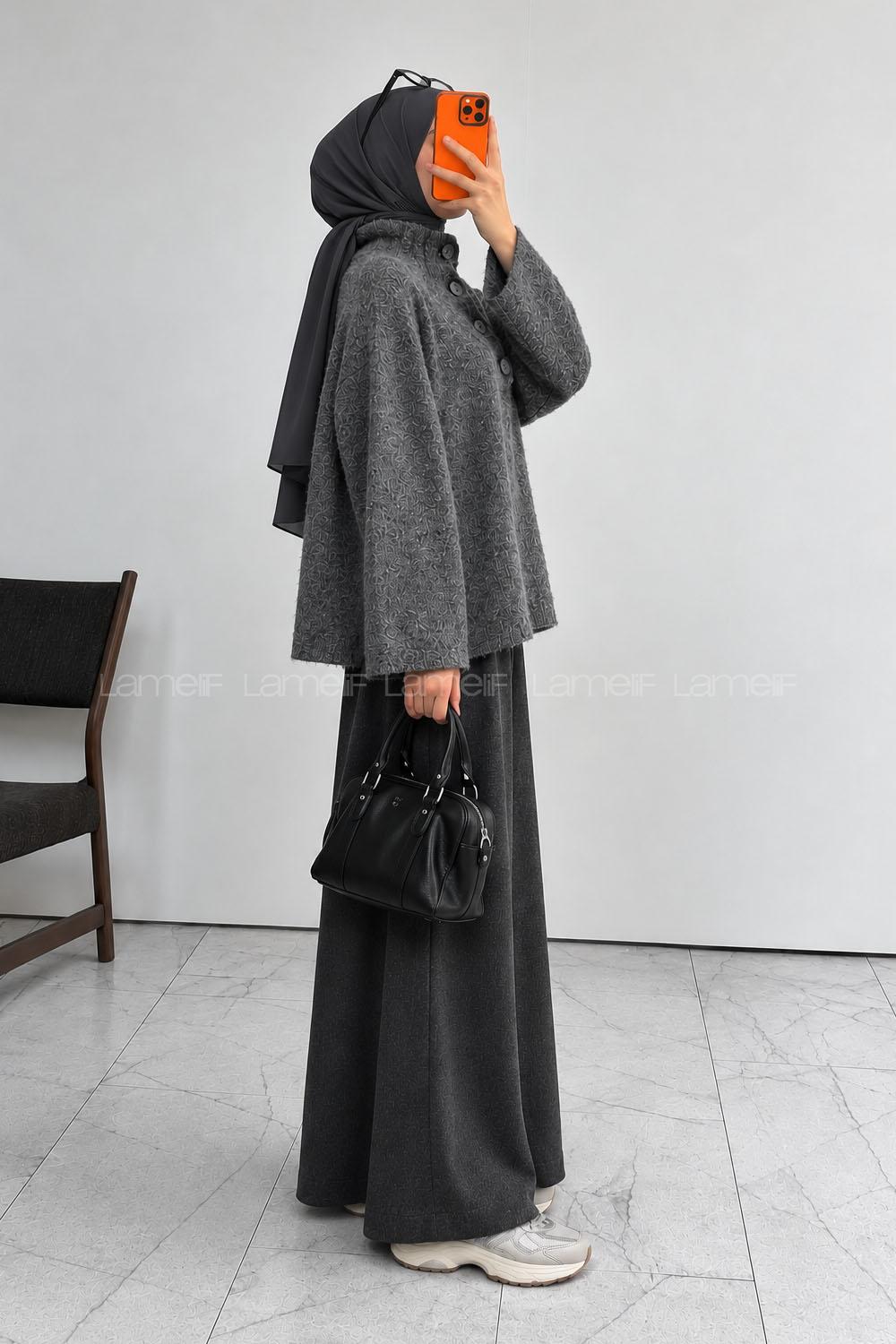 Anthracite Mock Turtle Neck Long Arm Jumper